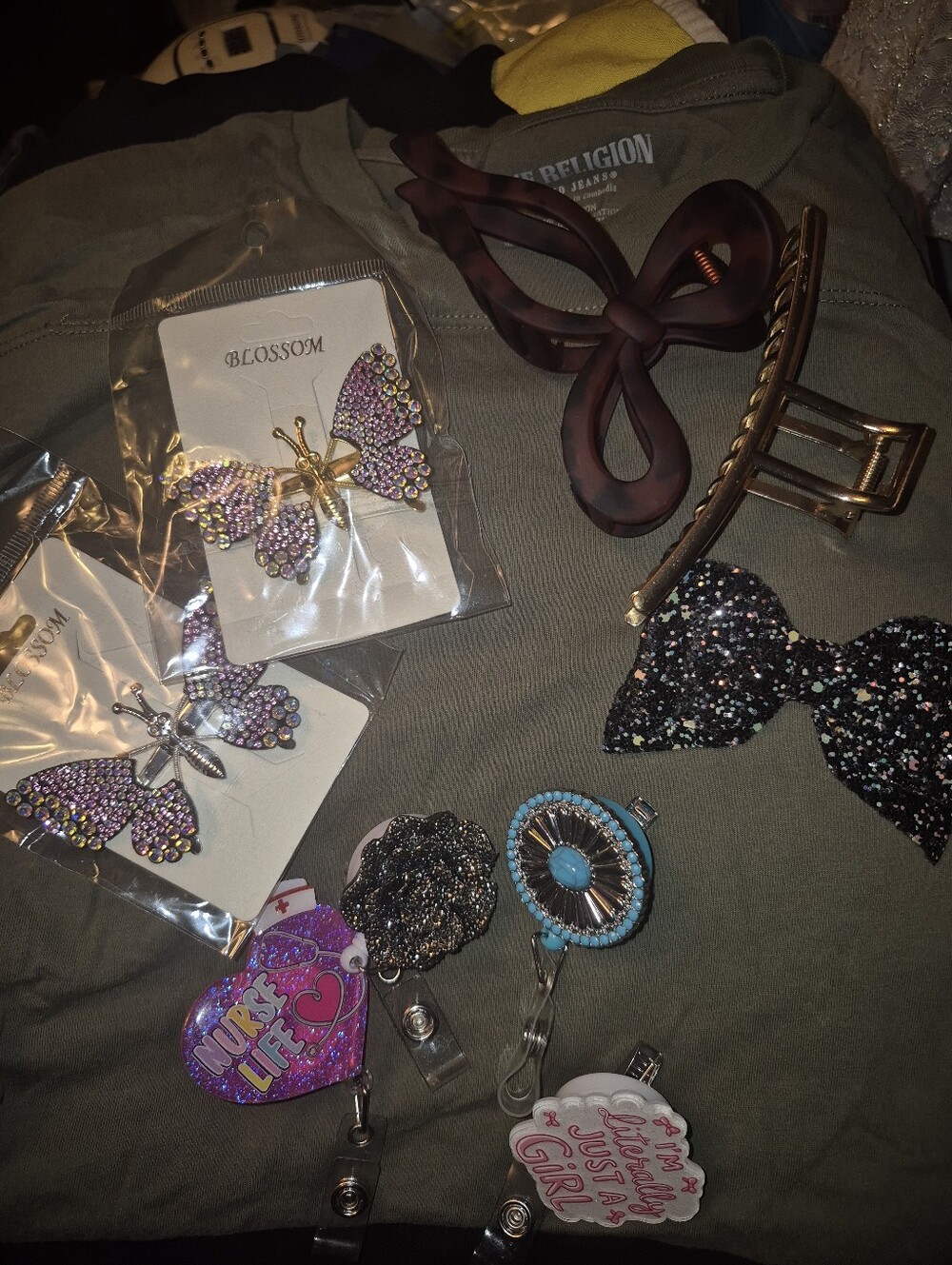 Lot Of Badge Reels & Hair Clips